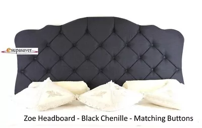 Zoe Bed Headboard In Crush Velvet Chenille Linen Diamante - FRENCH COLLECTION • £39