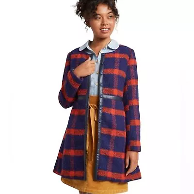 ModCloth Tweed Retro Tailored A-Line Coat Size Large Longline As Seen On TV Show • $40