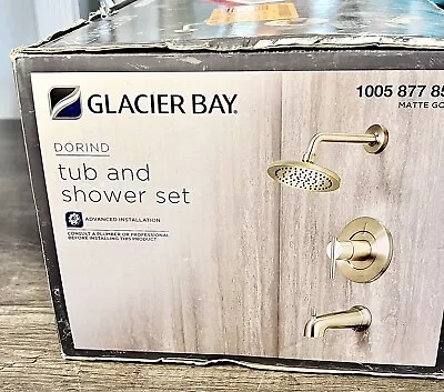 Glacier Bay Dorind Tub & Shower Faucet W/Valve Matte Gold 1-Handle 1005 877 580 • $85