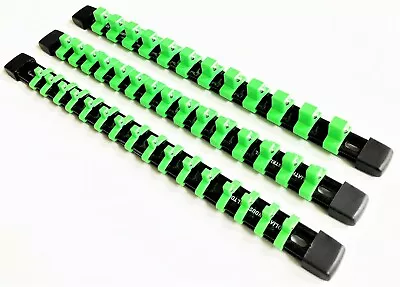 3 Goliath Industrial Abs Mountable Socket Rail Rack Holder Organizer Lime Green • $14.99