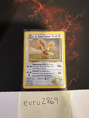 $15.99 • Buy Pokémon TCG Lt. Surge's Fearow Gym Heroes 7/132 Holo Unlimited Holo Rare