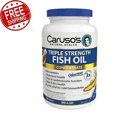 Caruso's Triple Strength Fish Oil 150 Capsules Omega-3 Concentrate Odourless • $48.09