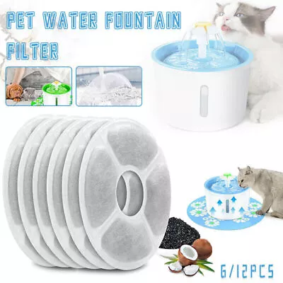 6/12Pcs Carbon Filters Water Fountain Replacement For Pet Dog Cat Water Drinking • $12.85