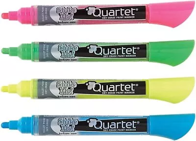 Quartet Glass Whiteboard Markers Dry Erase Markers Neon 4 Pack 79551 • $14.39