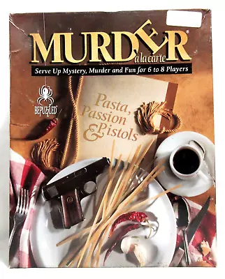 MURDER A LA CARTE Pasta Passion Pistols Mystery Game 1995 By Bepuzzled Complete • $17.99