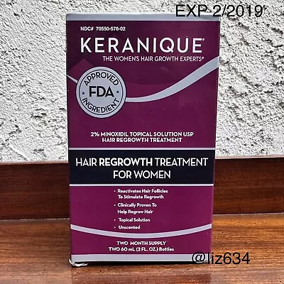 Keranique Women's Hair Regrowth Treatment Spray - 2 Floz X2 60ml *READ Past Date • $18.99