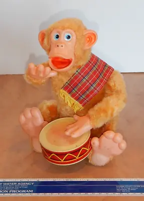 Vintage Battery Operated Monkey Playing A Drum Tested Works Made In Japan • $59.99