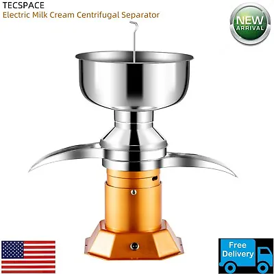 TECSPACE 100V-240V 25 Gal/H & 100L/H Electric Milk Cream Centrifugal Separator • $150.99