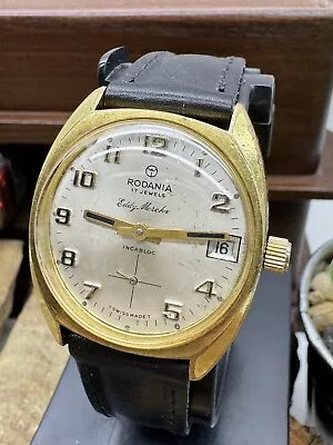 RARE Vintage Mens Wrist Watch RODANIA Eddy Merckx Incabloc 17 Jewels Swiss Made • $279.99