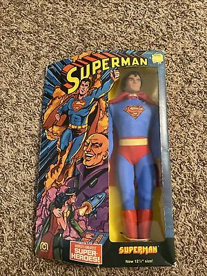 1977 VINTAGE 12 INCH SUPERMAN MEGO ACTION FIGURE In Box • $375