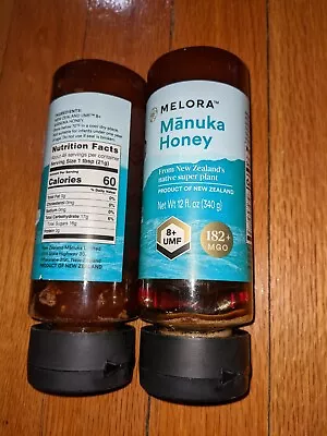 (Lot Of 2) NEW Melora Manuka Honey 12oz 182+ MGO 8+ UMF New Zealand Super Plant • $36