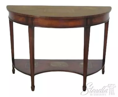 29171: THEODORE ALEXANDER 1/2 Round Mahogany Console Table • $695