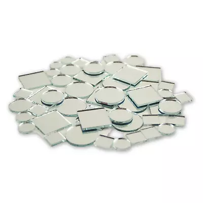 Small Mini Square & Round Craft Mirrors Assorted Sizes Mirror Mosaic Tiles • $15.99