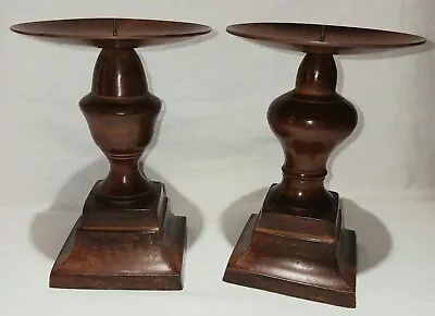 Set Of Very Heavy Metal Candlestick/Pillar Candle Holders Bronz Made In India • $19.95