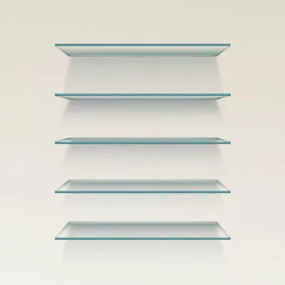 Clear Tempered Glass Shelf Panel Storage Display Glass Wall Slatwall Bracket • £229.99