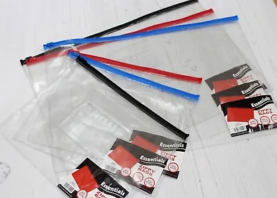Clear Zip Bag Document Storage Filing Wallet A4+ & A5 Pack Of 3 • £2.40