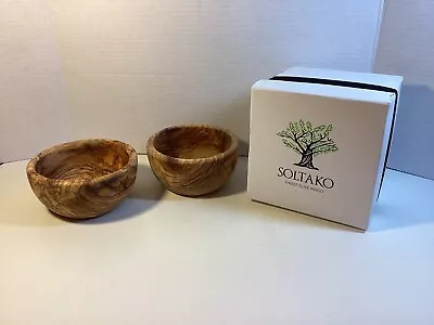 Soltako Finest Handmade Olive Wood 2 Bowls Gift Box • £23.16