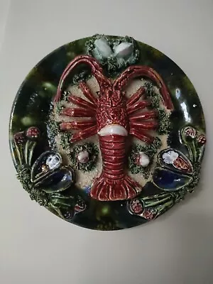 Portuguese Vintage Pallisy Majolica Lobster Plate • £40