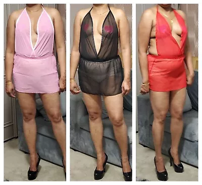 £14.92 • Buy Sheer Micro Mini Dress Women's See Thru Short Party Backless Sleeveless