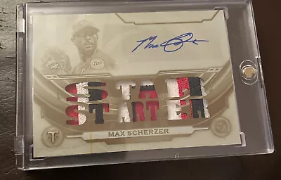 2019 Topps Triple Threads Max Scherzer White Whale Patch Auto 1/1 Print Plate👍 • $699.99