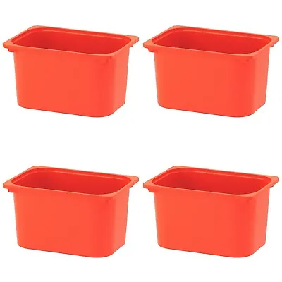 4× IKEA TROFAST Plastic Orange  Storage Unit Boxes Toys Play Boxes 42x30x23 Cm • £24.90