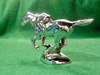 Vintage' Hood Ornament  Chrome Metal Race Horse/ Jockey #6.....  Nice! • $14.99