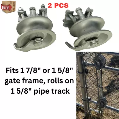 Heavy Duty Rear Pipe Bearing Track Wheel For Chain Link Roller Sliding Gates 2pc • $129.97