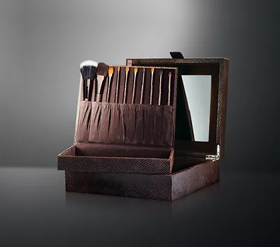 100% LAURA MERCIER 10 BRUSH COLLECTION In WENGE Wood W/ Vanity & Jewellery Box • £259.99