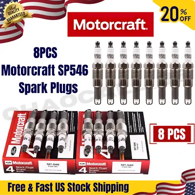 8PCS Motorcraft SP546 Spark Plugs SP-546 PZK14F Genuine New For Ford F150 F250 • $350