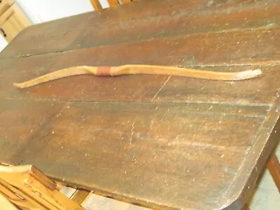 Old Vtg All Wood Kids Youth Wooden Archery 48  Bow Wall Hanger Bar Mancave • $22.49