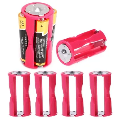 4 AAA To C Size Battery Converter Adapto/Adapter Case Holder Storage Plastic Box • $3.52