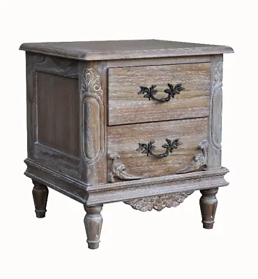 £325 • Buy The Belle French Weathered Bedside Table Handcrafted From Solid Teak BST030