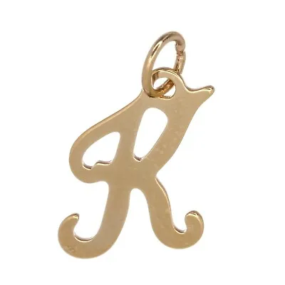 New 9ct Gold Script Letter Alphabet Initial Pendant Charm A-Z Choose Your Letter • £42.43