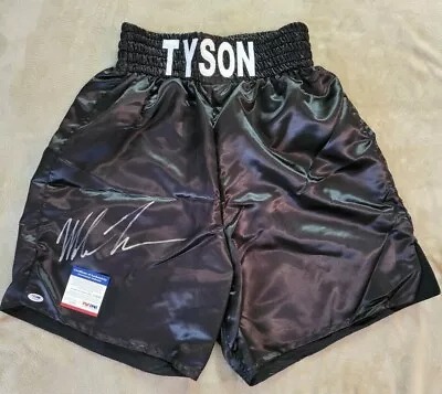 Mike Tyson Autograph Signed Custom Black Boxing Trunks / Shorts Includes Psa/dna • $499.99