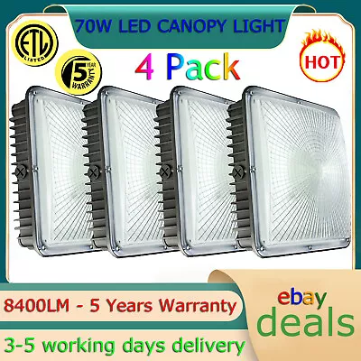 4 Pack LED Canopy Lights 70 Watts 175W-400W MH/HPS/HID Replacement US Ship • $176.03