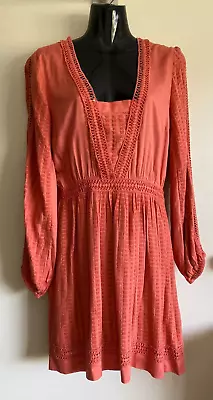 $75 • Buy  Tigerlily  BNWT  Sz 10 Long Bell Sleeve Maress Dress In Guava RRP $249