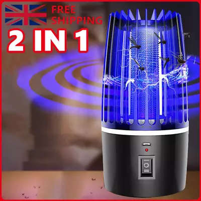UV Light Mosquito Killer Lamp Electric Rechargeable Zapper Bug Fly Insect Trap • £12.90