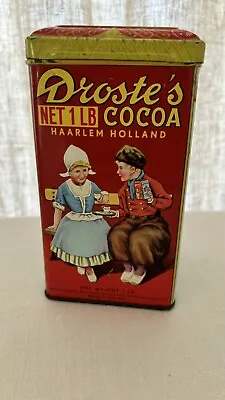 Vintage Original Cocoa Tin Droste's Harlem Holland Dutch Boy & Girl Droste • $5.95