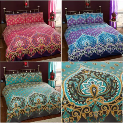 Emerald Asha Indian Ethnic Asian Style Paisley Print Duvet Cover Set Bedding • £23.99