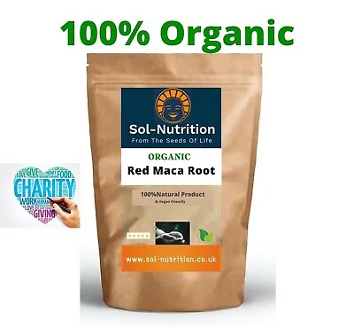 £5.99 • Buy Organic Red Maca Root Capsules Maximum Strength, NATURAL, Vegan  