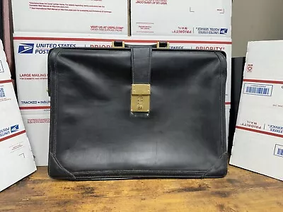 MARK CROSS  Vintage  Heavy  Black  Leather Briefcase  / Lawyer Bag  - ITALIA • $80