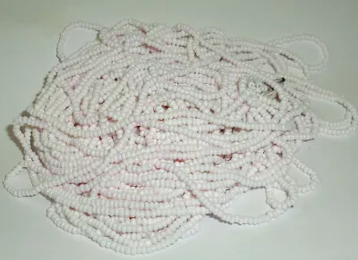 Vintage Variegated Pinkish White Opaque Glass Seed Beads Czech NOS  • $6