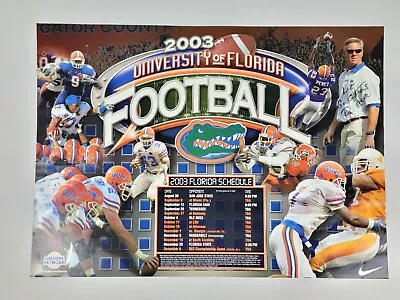 University Of Florida Gators 2003 Football Schedule Nike Poster Signed Ron Zook • $29.99