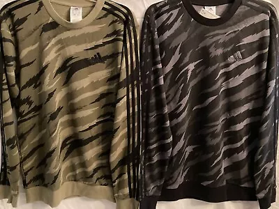 NWT Men's Adidas Essentials Camouflage Ribbed Crewneck Sweatshirt Sizes/colors • $39.95
