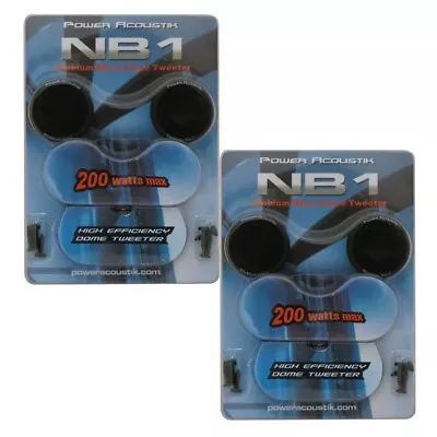 2 X  POWER ACOUSTIK NB-1 1  CAR AUDIO SURFACE/ANGLE-MOUNT MICRO DOME TWEETERS • $19.99