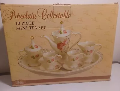 Classic Treasures Porcelain Collectible 10pc Mini Tea Set Elegant Roses NIB SALE • $25.99