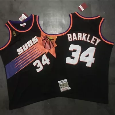 Phoenix Suns Charles Barkley Black Basketball Vintage Throwback #34 Jersey • $43.67