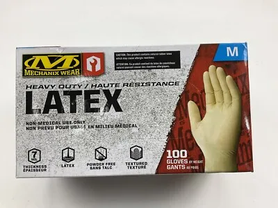 Powder Free 7 MIL Textured HEAVY DUTY Mechanics Latex Gloves MEDIUM 100 PACK • $18.95