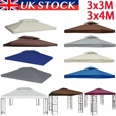 3x3m 3x4m Canopy Top Cover Replacement Roof Shelter Gazebo Outdoor Garden BBQ UV • £27.89