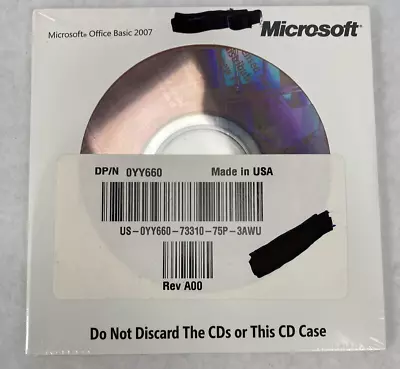 Microsoft Office 2007 Basic Edition BE SEALED English For Dell 0YY660 Windows • $42.99